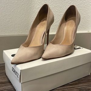 Schutz Nubuck leather made in Brazil pump heels 8.5 beige